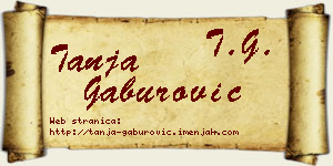 Tanja Gaburović vizit kartica